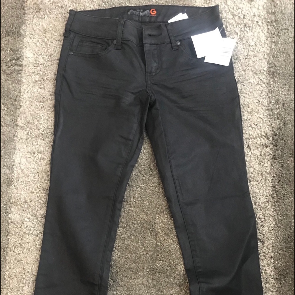 Guess pant black resin whisker wash size 27